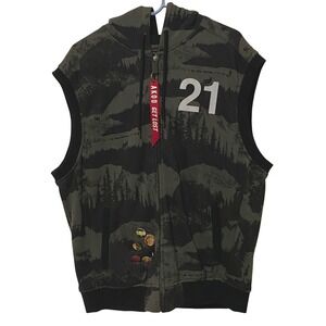 Akoo Get Lost Sleeveless Hoodie Men XL Streetwear Urban Hip Hop Skate Grunge AOP